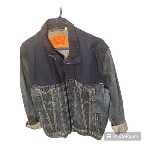 Levi men blue jean coat jacket size large
